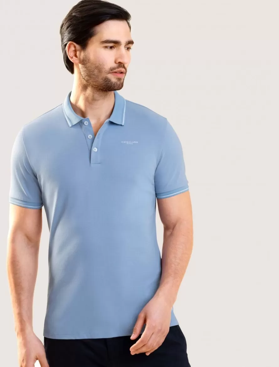 Cavallaro Napoli Poloshirts>Andrio Polo Mid Blauw