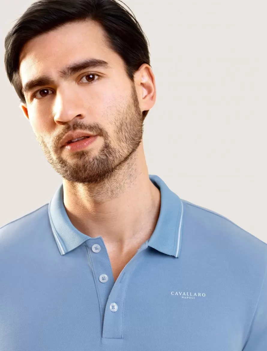 Cavallaro Napoli Poloshirts>Andrio Polo Mid Blauw