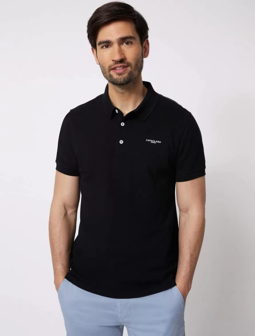 Cavallaro Napoli Poloshirts>Basic Polo Zwart