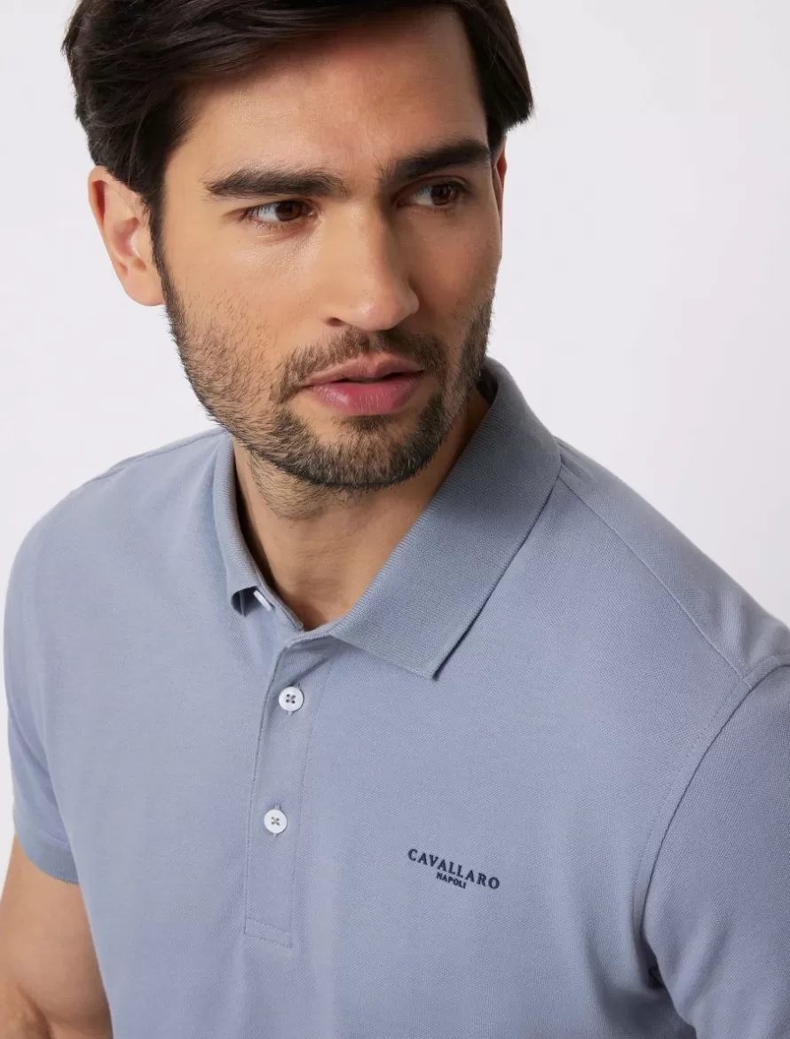 Cavallaro Napoli Poloshirts>Basic Polo Blauw