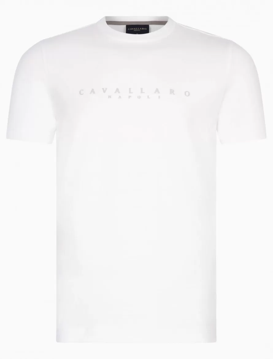 Cavallaro Napoli T-Shirts>Cavagio T-Shirt Off White