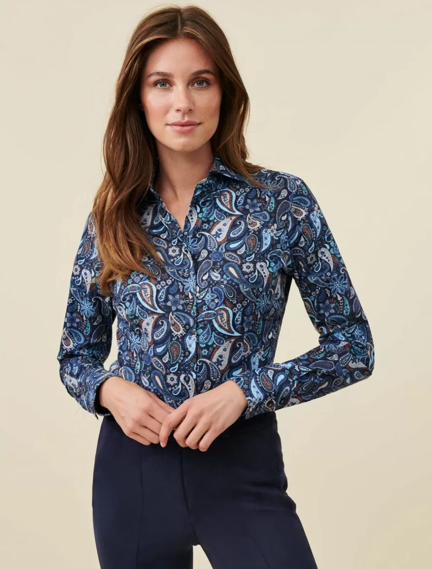 Cavallaro Napoli Blouses>Loretta Blouse Donkerblauw