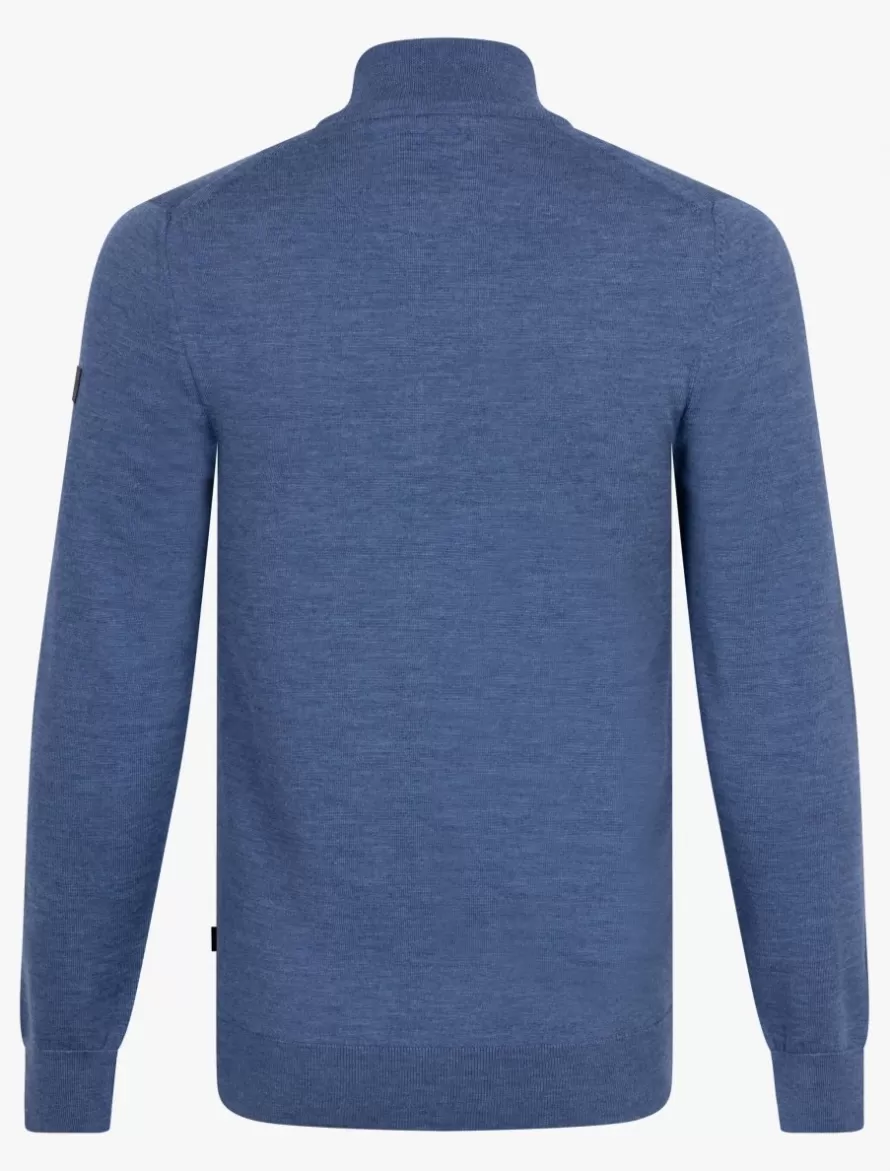 Cavallaro Napoli Truien>Merino Half Zip Trui Blauw