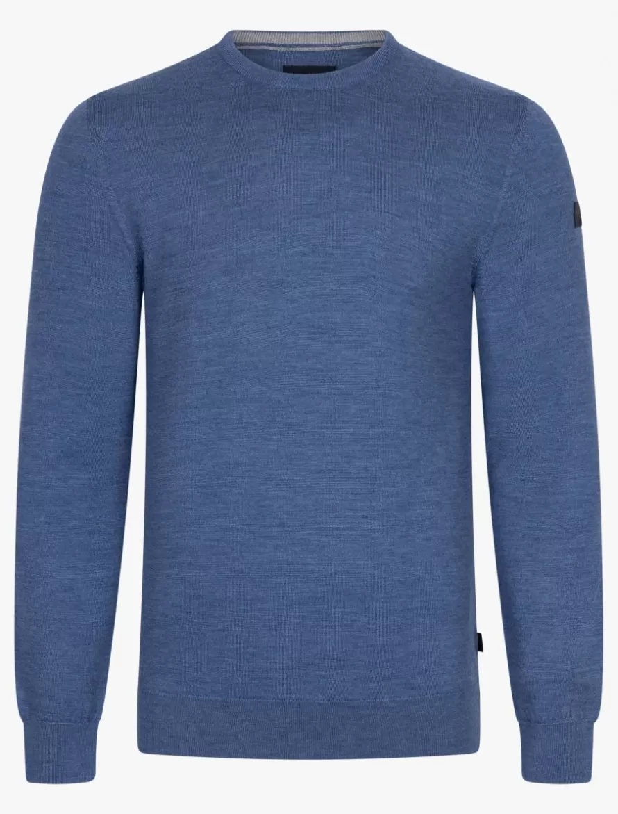 Cavallaro Napoli Truien>Merino R-Neck Trui Blauw