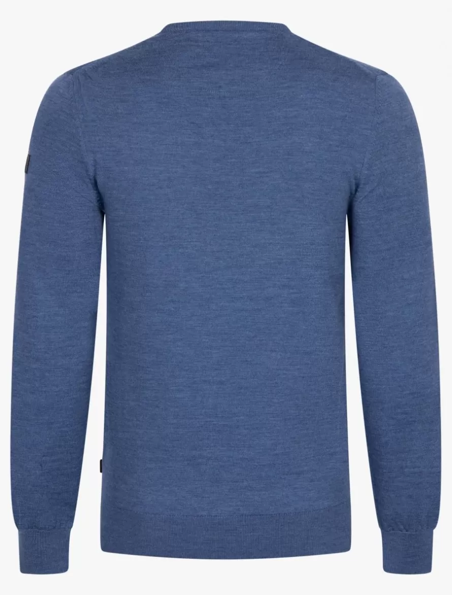 Cavallaro Napoli Truien>Merino R-Neck Trui Blauw