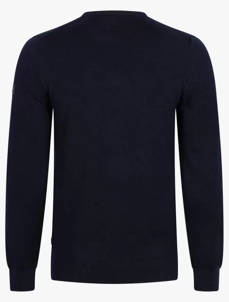 Cavallaro Napoli Truien>Merino V-Neck Trui Donkerblauw