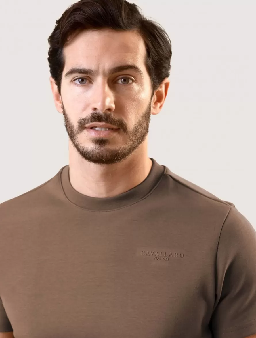 Cavallaro Napoli T-Shirts>Pescaro Relaxed T-Shirt Bruin