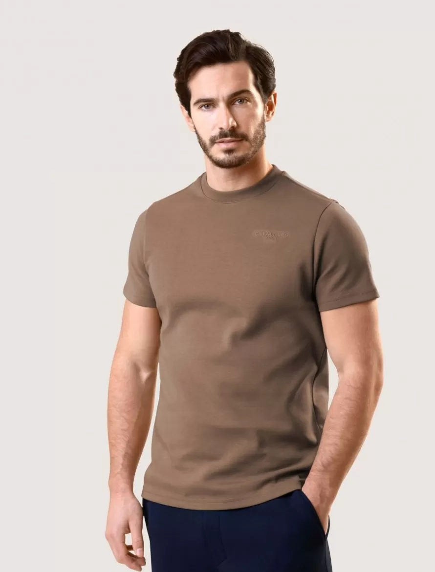 Cavallaro Napoli T-Shirts>Pescaro Relaxed T-Shirt Bruin